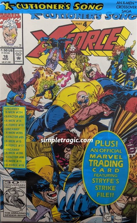 X Force 1991 16 Bagged Simple Tragic Collectibles