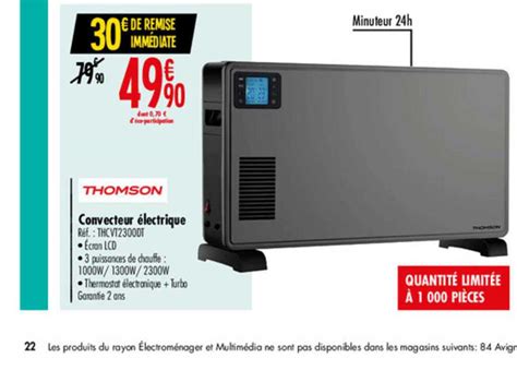 Promo Convecteur électrique Thomson chez Carrefour iCatalogue fr