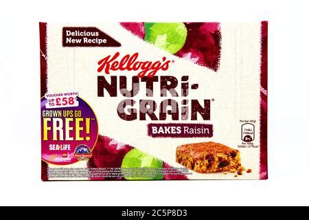 Pack Box Of Kelloggs Nutri Grain Elevenses Golden Oat Bakes Isolated