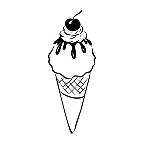 Premium Vector Ice Cream Cone Doodle Ice Cream Vector