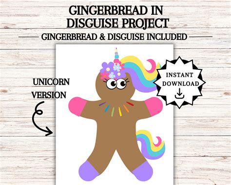 Disguise a Gingerbread Man, Gingerbread in Disguise Printable