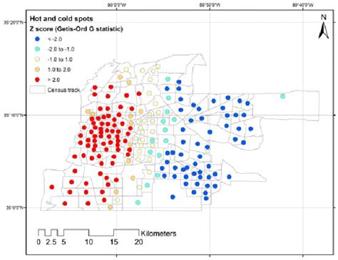 Hot spot analysis using Getis-Ord G* Statistic. | Download Scientific ...