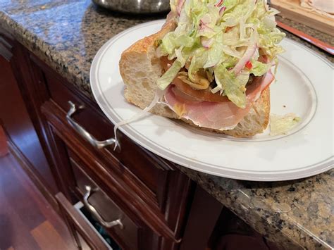 [homemade] Italian sandwich - baguette, salami, hot ham, calbrese