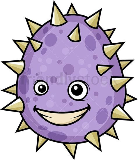 smiling virus cartoon clipart vector friendlystock