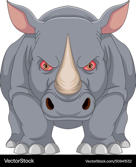 Angry rhino cartoon Royalty Free Vector Image - VectorStock