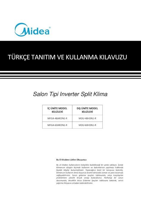 Pdf T Rk E Tanitim Ve Kullanma Kilavuzu Modern Klima