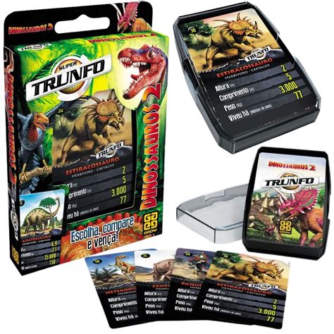 Jogo De Cartas Super Trunfo Dinossauros 2 Grow Shopee Brasil