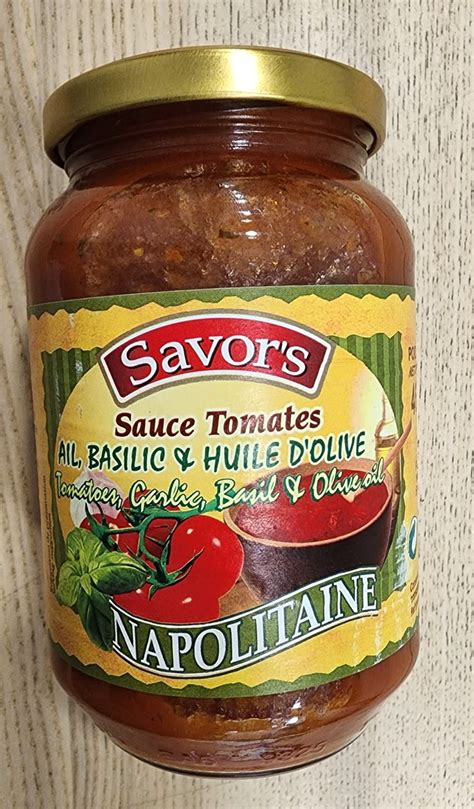 Napolitaine Tomato Sauce 460g Tomato Basil Garlic Oil PORTUEL