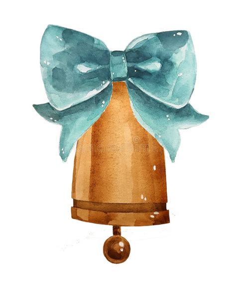 Christmas Bells. Watercolor Illustration. Han Drawn Isolated on White ...