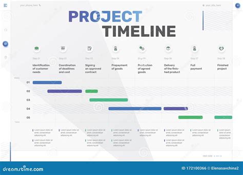 Vector Project Timeline Graph Progress Chart Of Project Eight Stages