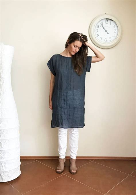 Gauzy Linen Tunic Coverup Rustic Linen Tunic Top Plus Size Top