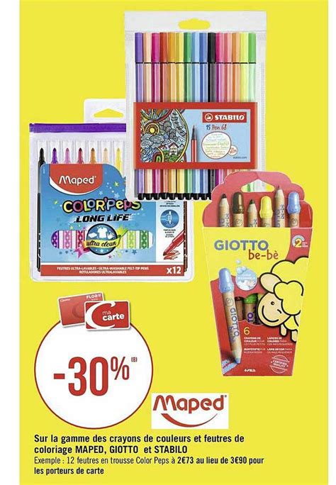 Promo La Gamme Des Crayons De Couleurs Et Feutres De Coloriage Maped