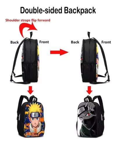 Mochila Anime Naruto De Dupla Face Mochila Escolar Cor Mercadolivre