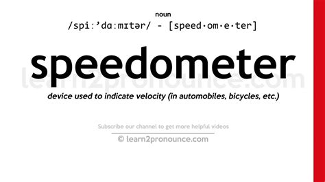 Pronunciation of Speedometer | Definition of Speedometer - YouTube