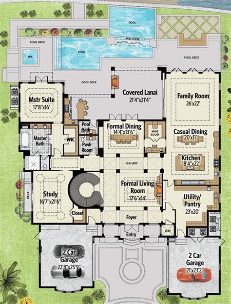 Architectural Designs | Manor house plans, House plans, Manor floor plan