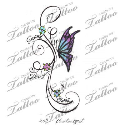 40 best Butterfly tattoo designs with kids names images on Pinterest ...