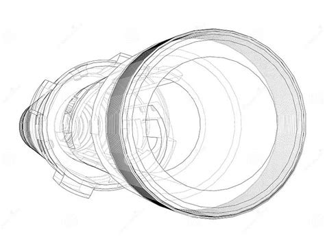 Outline Drawing or Sketch of Cylindrical Device Stock Illustration ...