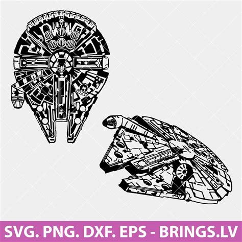 Star Wars Millennium Falcon SVG PNG DXF EPS Cut Files For Cricut And