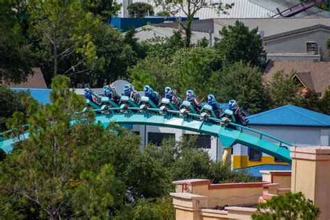 Terrific View Of People Enjoying Kraken Rollercoaster At Seaworld