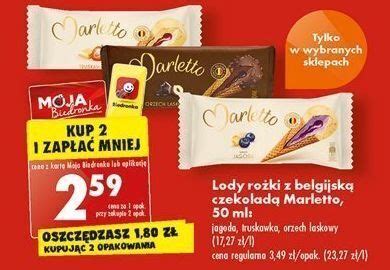 Promocja Rożek z belgijską czekoladą jagoda marletto w Biedronka