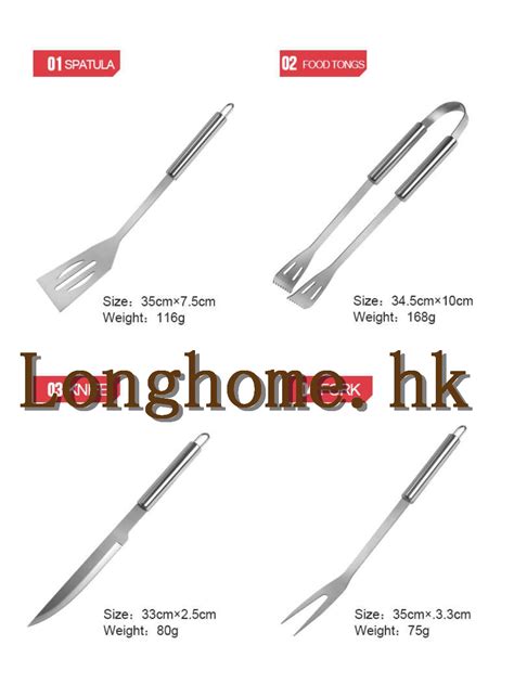 6PCS stainless steel barbecue bbq tools set – Longhome