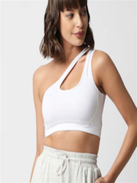 Buy Disrupt White One Shoulder Bralette Crop Top Tops For Women 18290302 Myntra