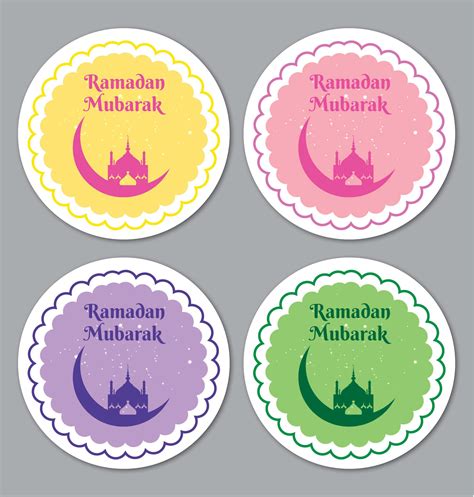 Ramadan Mubarak Stickers Labels Gloss Matt Colours Etsy