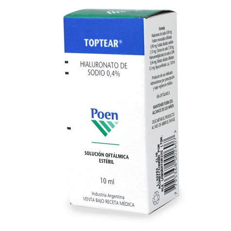 Toptear Hialuronato de Sodio 0 4 Solución Oftalmica 10 mL Farmacias