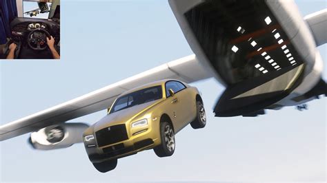 GTA 5 Stealing President Rolls Royce From Cargo Plane Logitech G29