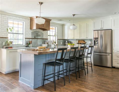 Reclaimed Bowling Lane As Kitchen Island Fixer Upper Kitchen