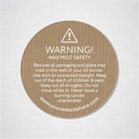 Wax Melt Warning Label Template