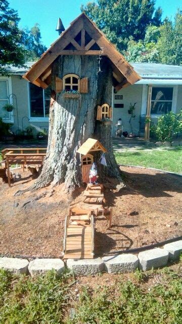 16 Best Gnome Tree Stump House Images Tree Stump Fairy Garden Houses