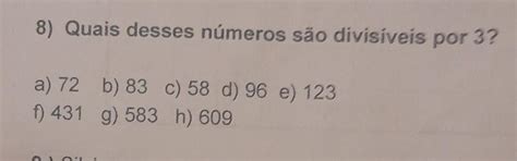72 É Divisível Por 3 - quais desses números são divisíveis por 3 - brainly.com.br