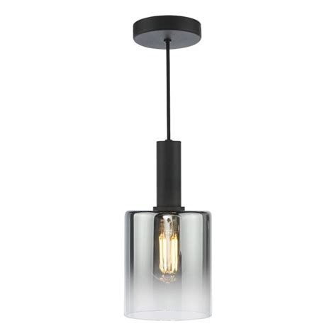 Matt Black Ceiling Pendant Smoked Ombre Glass Lighting Company Uk