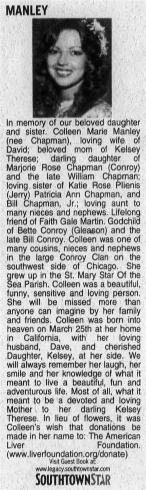 Colleen Marie Chapman 1954 2009 Obituary