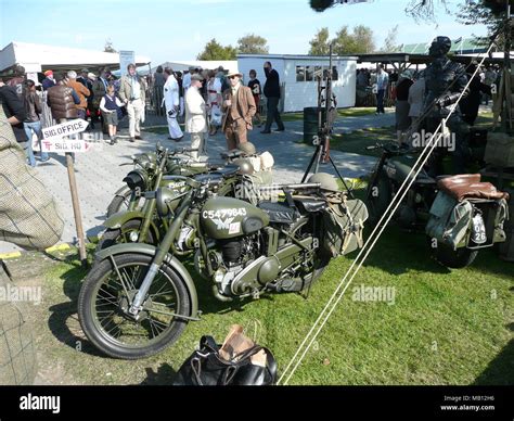 Classic Motorcycles Racing Goodwood Revival Hi Res Stock Photography