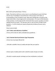 BIOL 2420 Lab Practical Exam Review Procedures Topics Tips Course