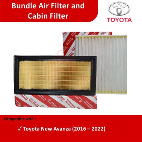 Bundle Air Filter And Cabin Filter For Toyota New Avanza