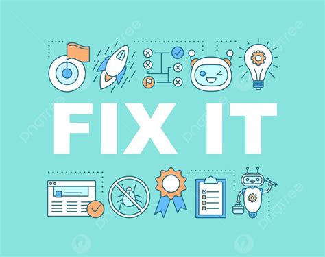 Fix It Word Concept Banner Center Space Website Vetor Png Centro