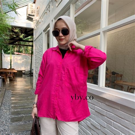 Jual Kemeja Linen Oversize Shirt Oversize Kemeja Polos Shirt Polos