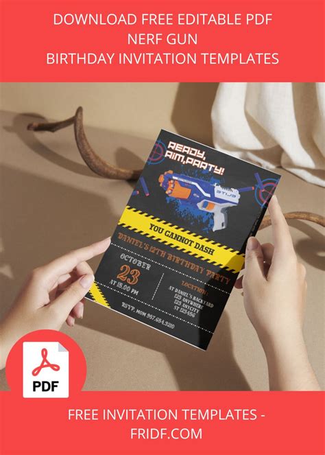 Free Editable Pdf Nerf Gun Birthday Invitation Templates