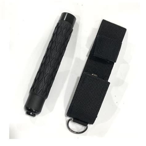 Steel Expandable Batons Black Tpe Rubber Handle Grip Include Nylon