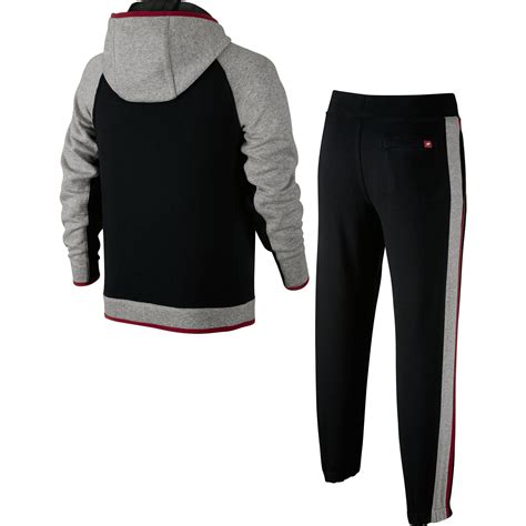 Nike Boys Brushed Fleece Tracksuit Blackgrey