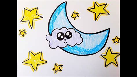 How To Draw Moon And Stars