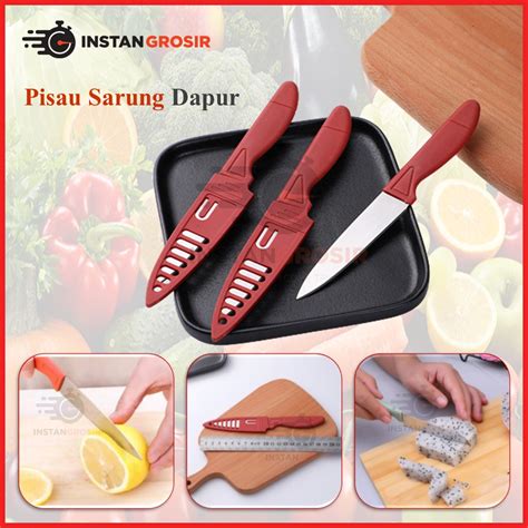 Jual Pisau Sarung Piso Dapur Mini Alat Potong Sayur Kupas Buah Tajam