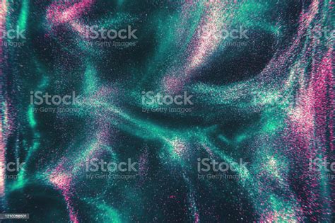 Mint And Pink Glitter Shimmering Magic Bokeh Background Stock Photo