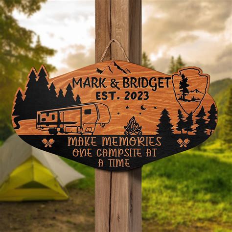 personalized camping wooden sign campsite sign camp sign etsy