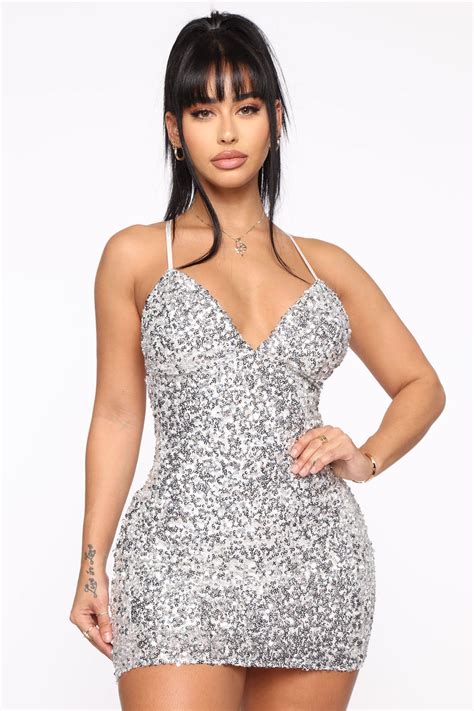 Call Me Princess Sequin Mini Dress Silver Fashion Nova Dresses