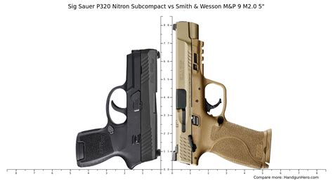 Sig Sauer P320 Nitron Subcompact Vs Smith And Wesson Mandp 9 M2 0 5 Size Comparison Handgun Hero