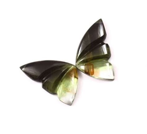 Loose Gemstone Natural Certified Bio Tourmaline Hand Carved Butterfly